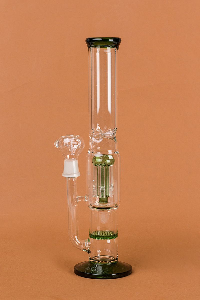Glass Water Percolator Smoking Pipe Disk Bong With Arm Perc