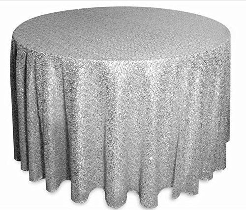 96 Round Silver Sequin Tablecloth Cocktail Table 96 Round Silver Sequin Tablecloth Cocktail Table Whole Wedding Beautiful Cloth Overlay Cover Brown White