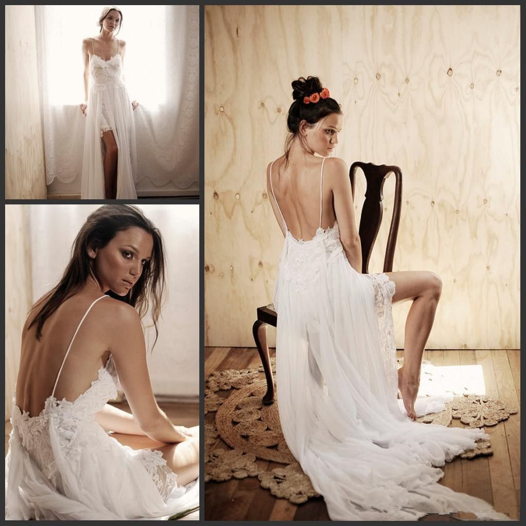 Discount Simple Beach Wedding Dresses 2015 Hawaii Wedding Gowns