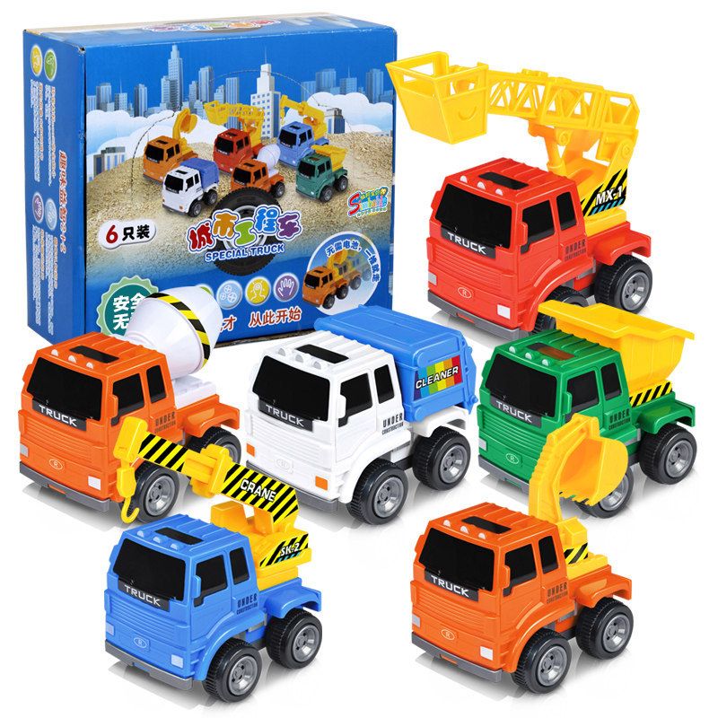 6 Types Super Cute Cast Mini Construction Vehicle Engineering Car 6 Types Super Cute Cast Mini Construction Vehicle Engineering Car Dump Truck Model Classic Toy Gifts For Boy