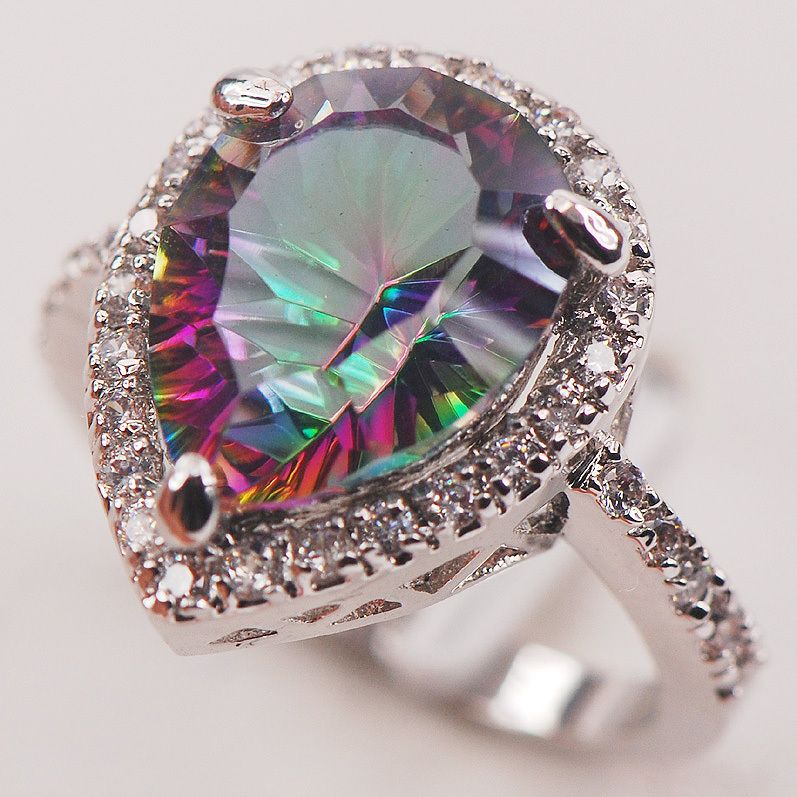 Mystic Topaz Men's Ring In 925 Sterling Silver Turkish Jewelry All Size - Foto 4
