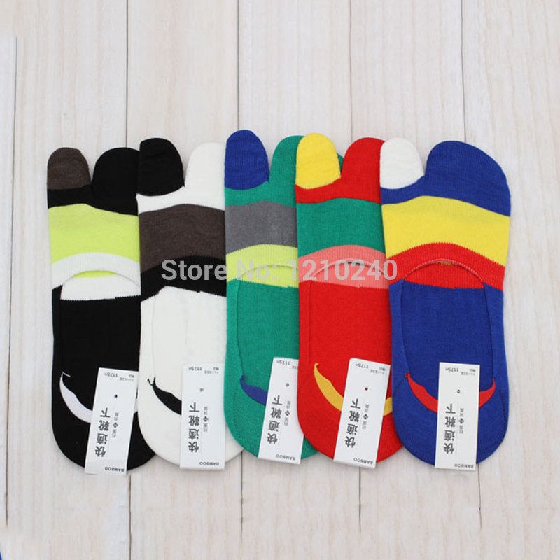 2019 NEW Fashion Men Tabi Socks Bamboo Fiber Silicone Non Slip