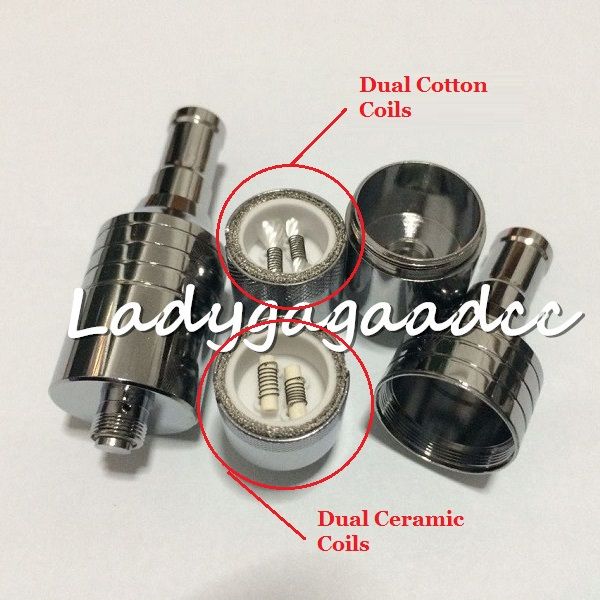 Dual Wax D CORE Double Coils Atomizer Ceramic Rob Wax Dual Heating Coils Wax Cartomizer E