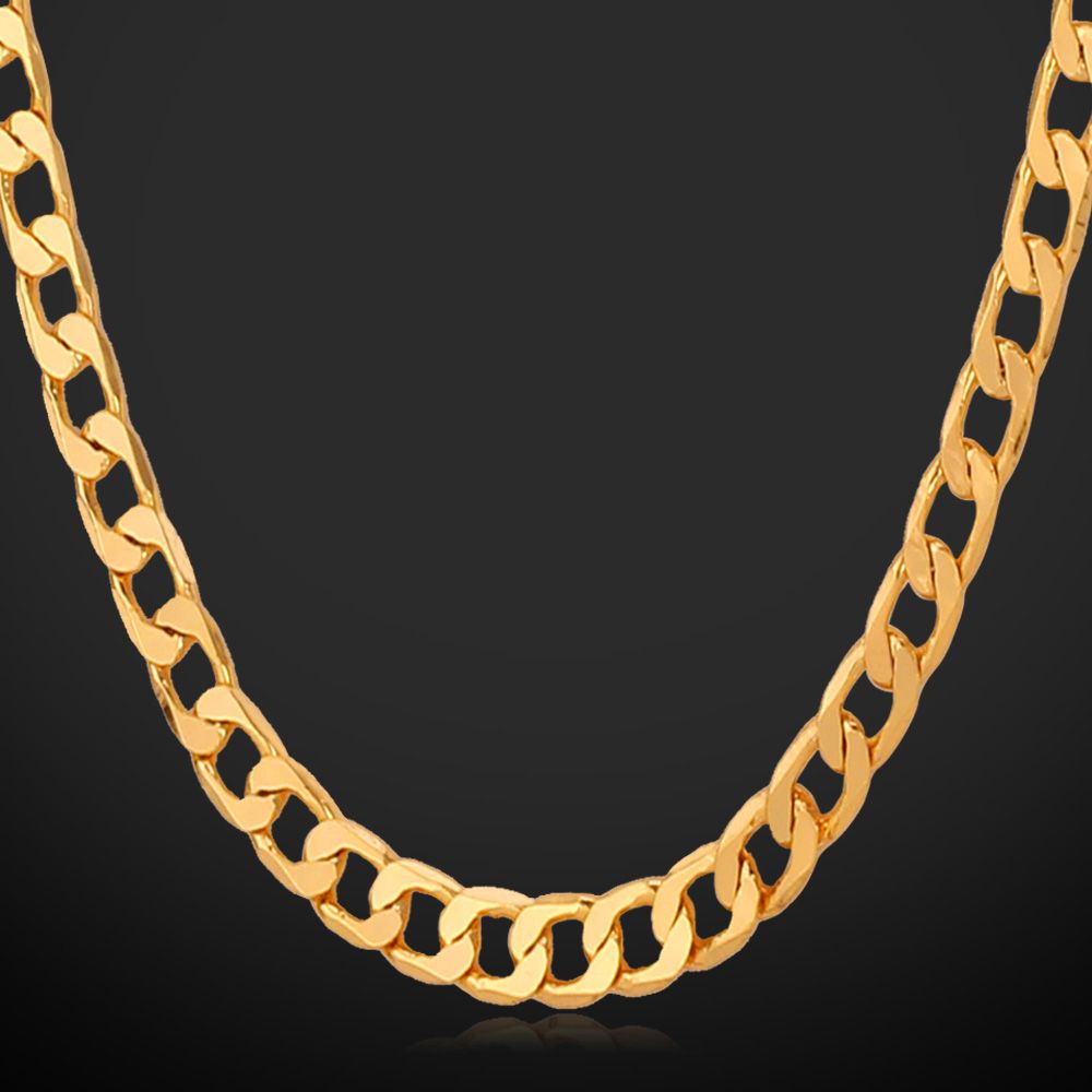 2020 18K Real Gold Plated Men Jewelry With 18K Stamp Necklaces 