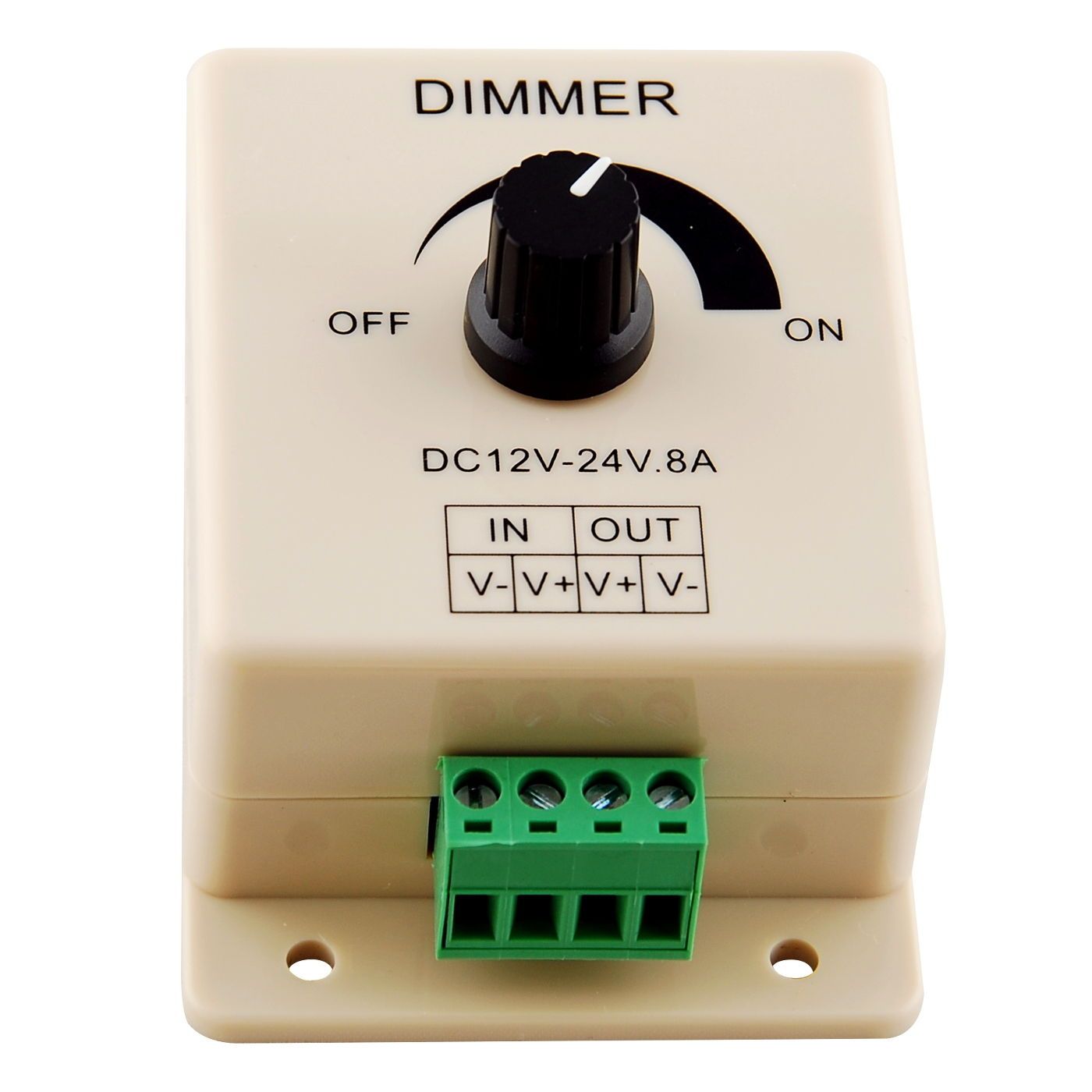 2019 Manual Dimmer Switch 12V 24V 8A 96W Single Color Knob LED Dimmer