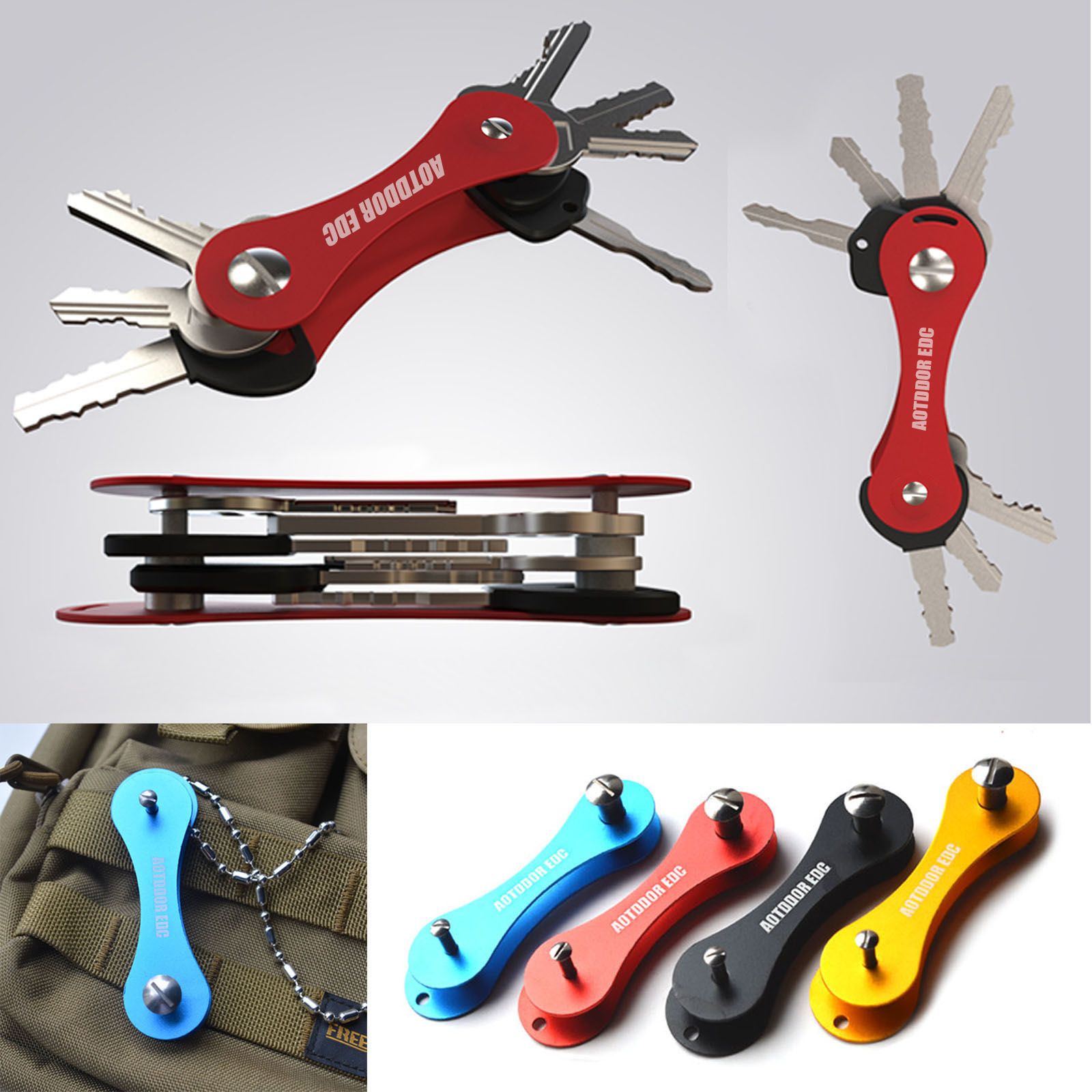 2015 New Arrival EDC Aluminum Key Organizer Holder Folder Key Chain