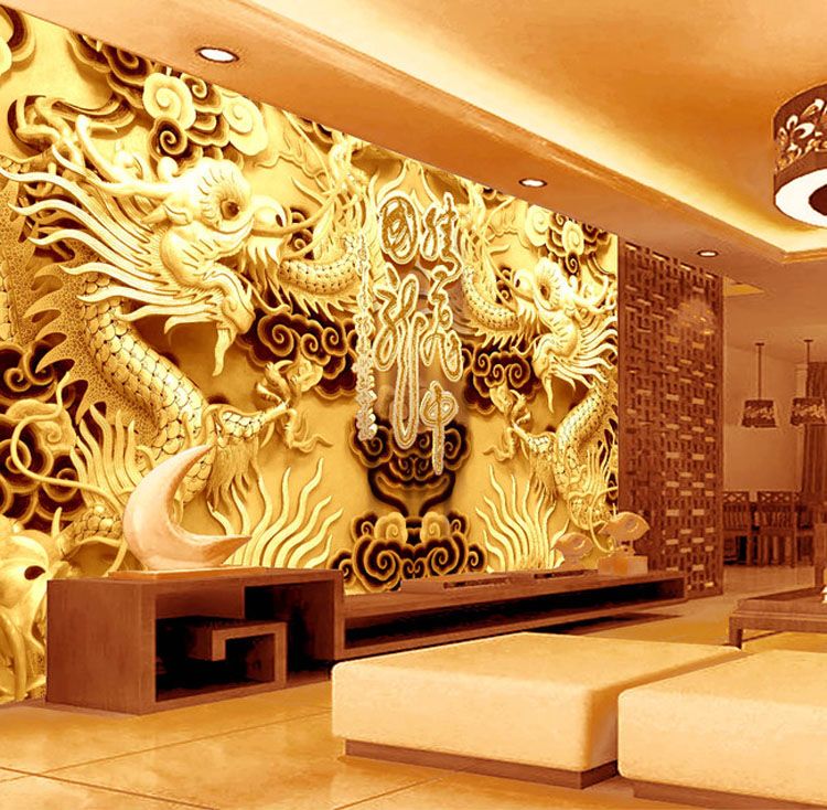 3d golden dragons photo wallpaper woodcut wall mural chinese style 3d golden dragons photo wallpaper woodcut wall mural chinese style