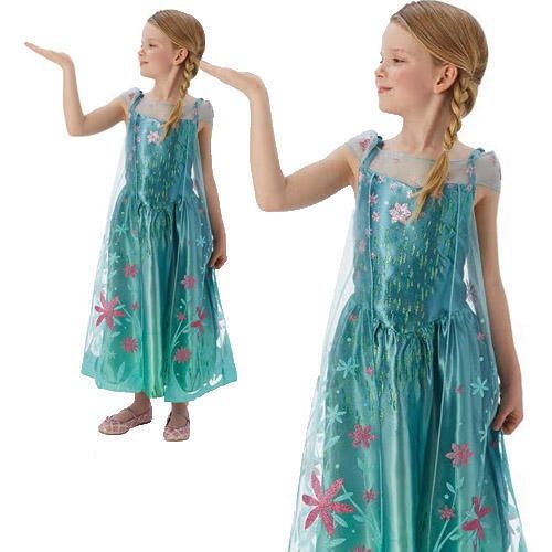 2017 Frozen Fever Elsa Dress Sleeveless Flower Dress For Kids ...