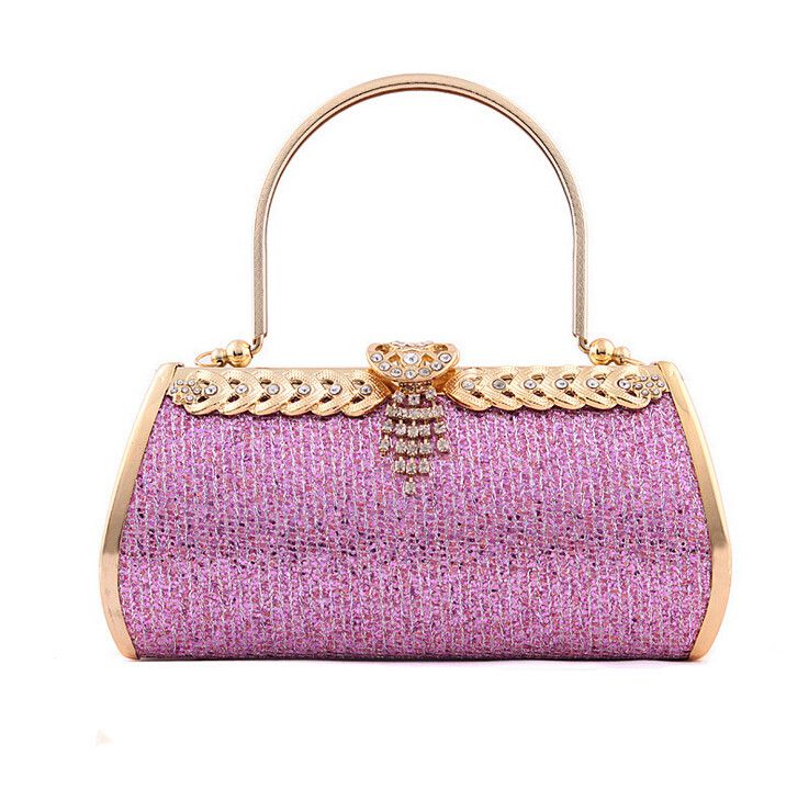 NEW!Grain Leather Hard Shell Purse Clutches Bridal Wedding Party Clutch Bag With Handle Women