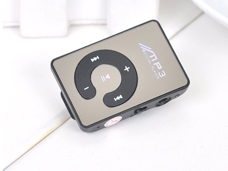 Mini Clip Mirror MP3 Digital Music Player With Micro SD TF Card Slot C