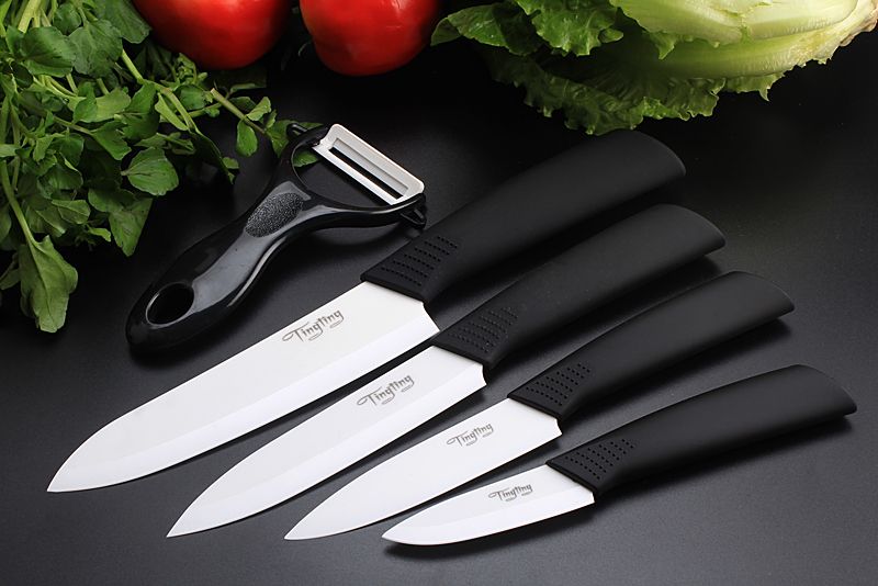 Tingting Ceramic Fruit Knife Set Kit Chefs Knives 3 4 5 6 Inch + Peeler