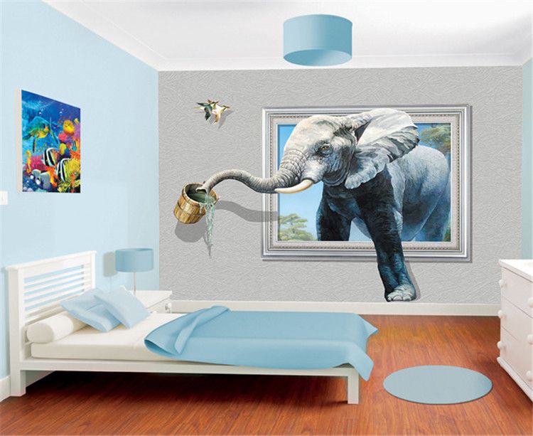 Creative 3D Photo Wallpaper Wall Mural Elephant Animal 