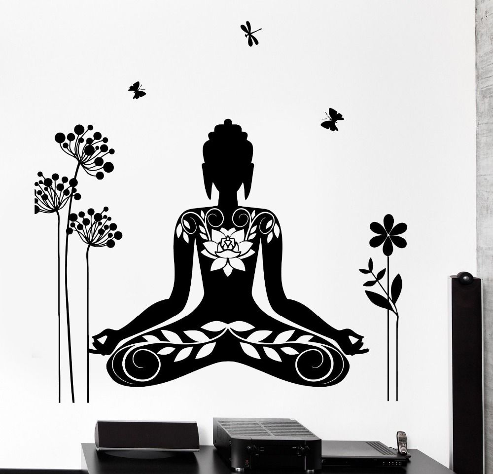 Großhandel 2016 Wandtattoo Buddha Yin Yang Oriental Lotusblüte Meditation Om Wandaufkleber Home Decor Abnehmbare Wandtattoos Von Watchsaler $28 94 Auf De