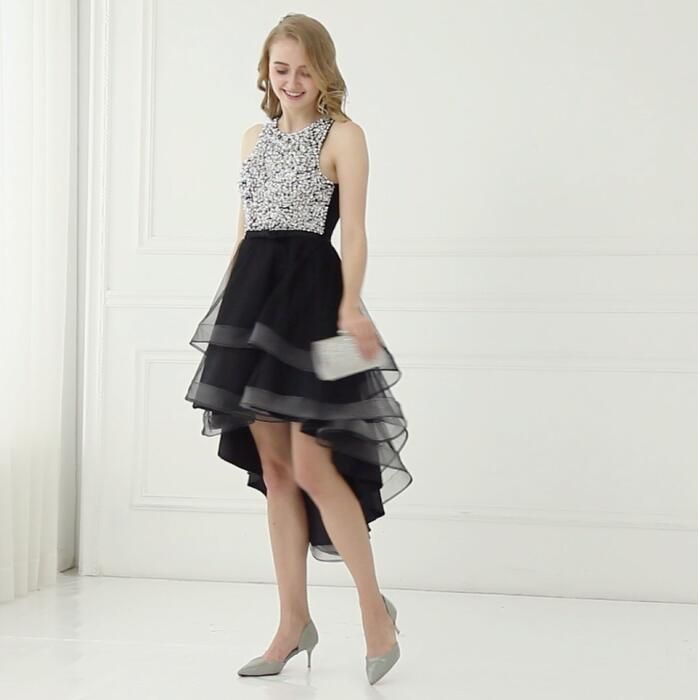 black and silver party dress