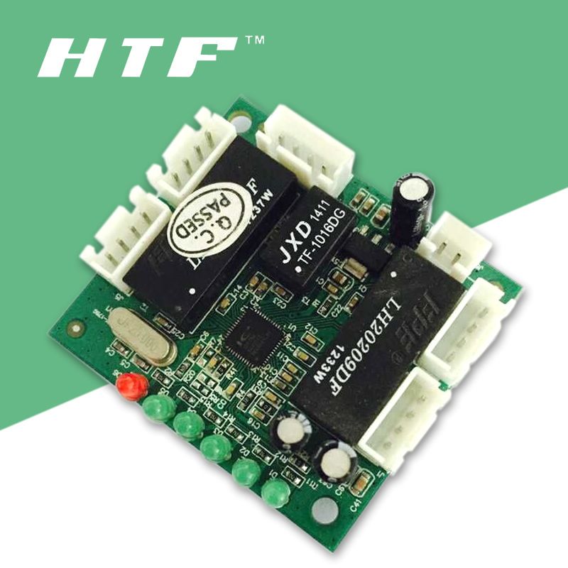 Mini Design 5 Port 10/100M 4Pin Header Auto Negotiation Connector