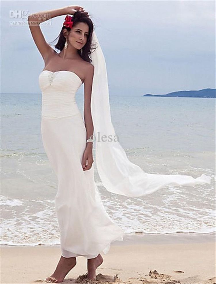 Discount 2019 Cheap Beach  Wedding  Dresses  Simple  Elegant  