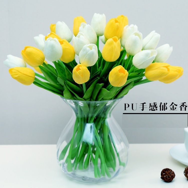 Freies Verschiffen PU-Tulpe-künstliche Blumen-Simulations-Hochzeit oder Hauptdekoratives Blumen-Partei-Dekorations-Blume geben Verschiffen frei