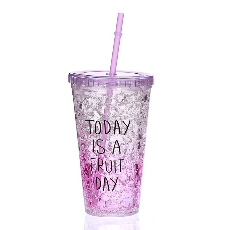 2021 Summer Ice Cup Double Wall Straw Adult Plastic Cups Korean Version