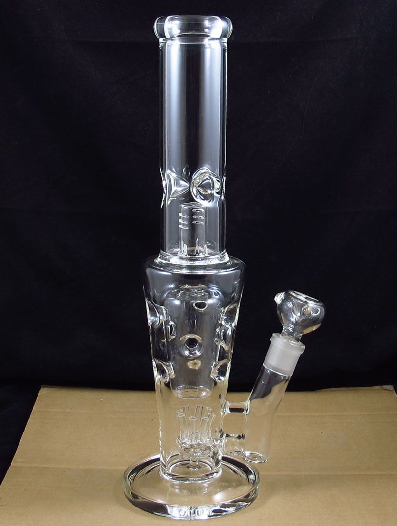 2019 15 Inch Glass Bong Swiss And Porcupine Perc With Splash Guard