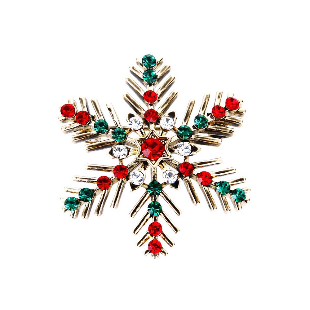 Retro Vintage Christmas Snowflake Rhinestone Crystal Brooch Lapel Pin for Women La s Christmas Gift Jewelry Accessories Christmas Snowflake Brooch Retro