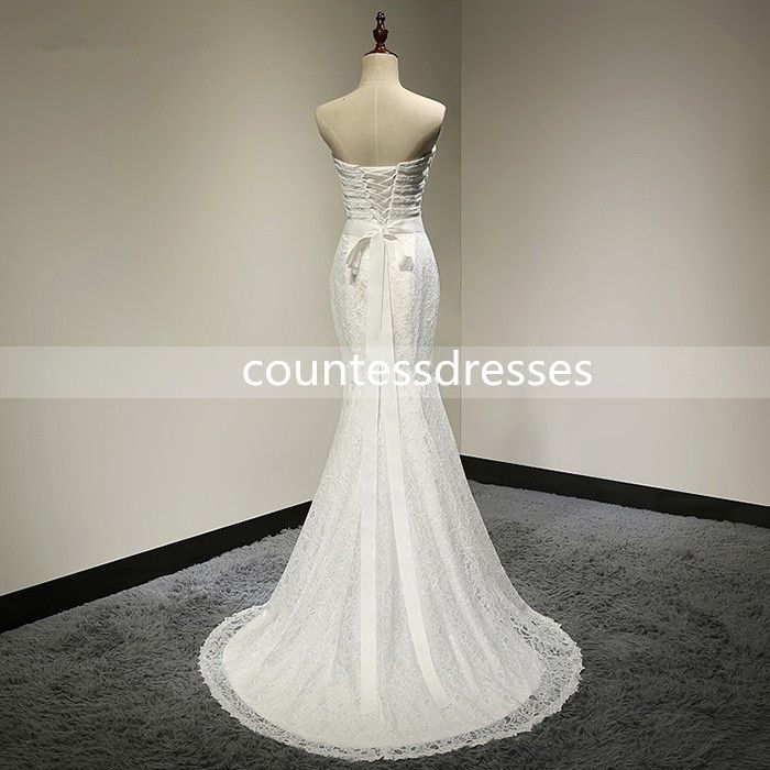 Actual Photograph Elegant Bridal Gown Beaded Cheap Real White Lace