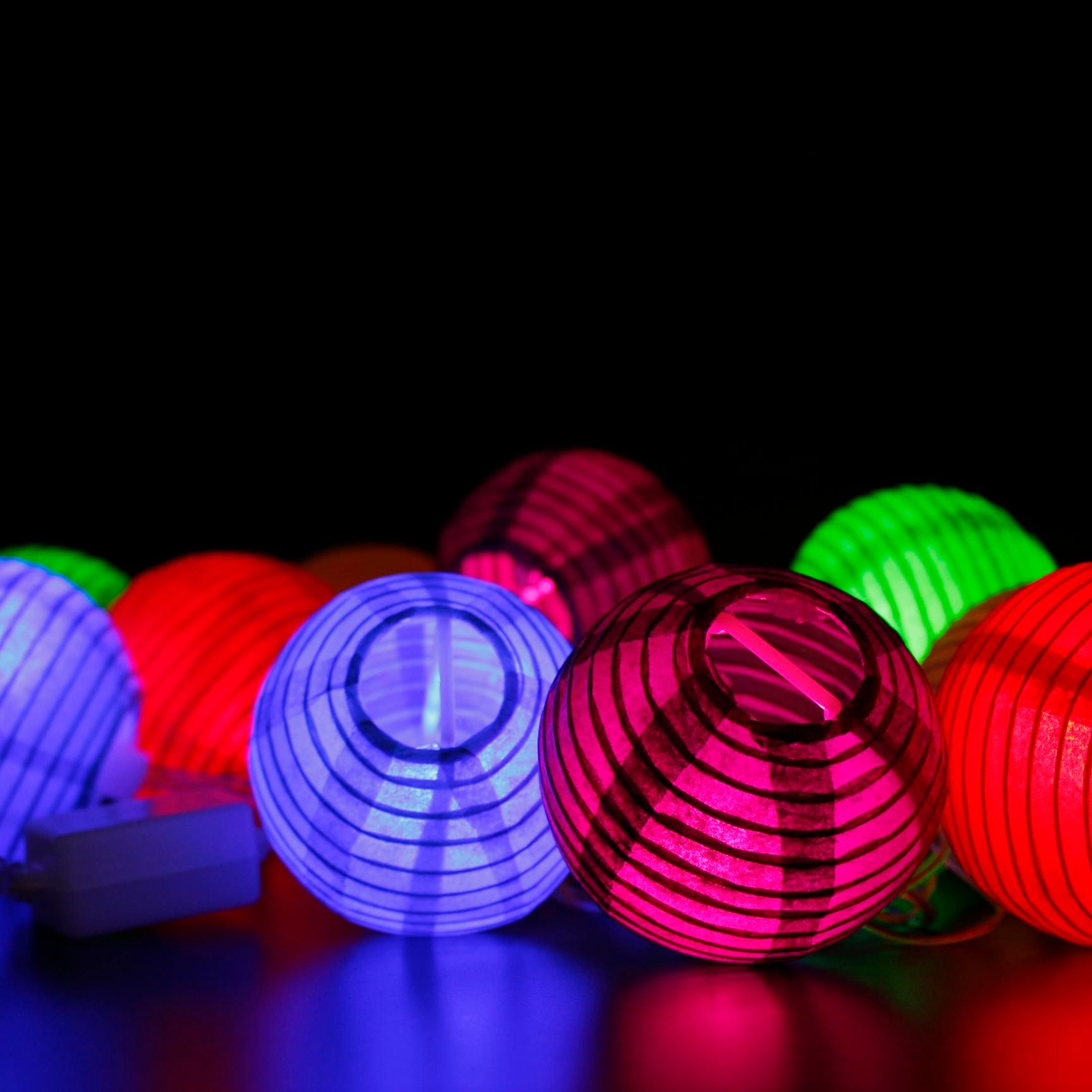 2w ac110v input us plug colorful paper lantern with 75mm diameter