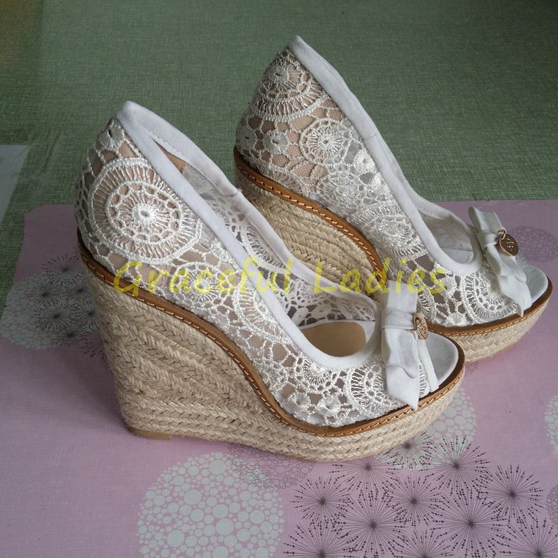 2015 Lace Wedding Shoes Summer Style Women Sandals Wedges 2015 Lace Wedding Shoes Summer Style Women Sandals Wedges