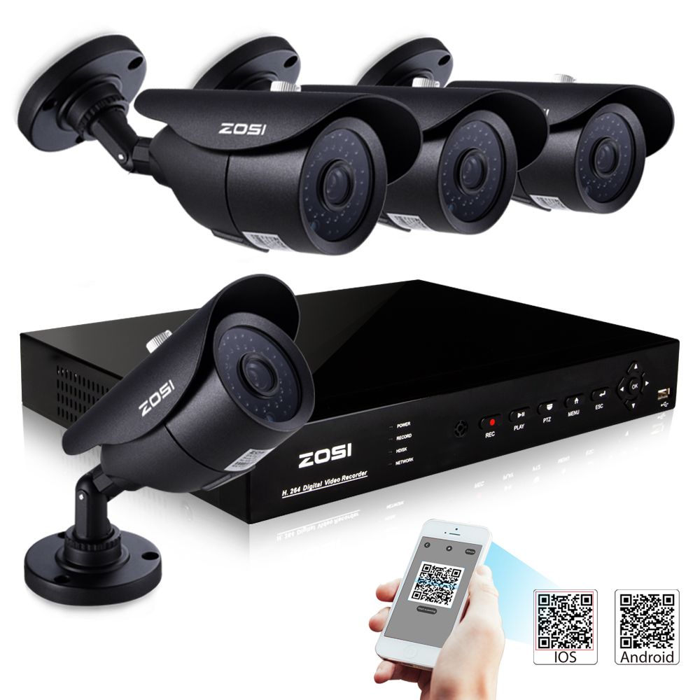 Compre ZOSI HDMI 8CH EN LÍNEA COMPLETA 960H DVR KIT 4x HD 1000TVL