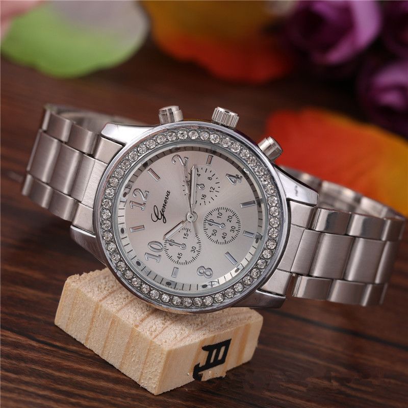 geneva men's watches stainless steel