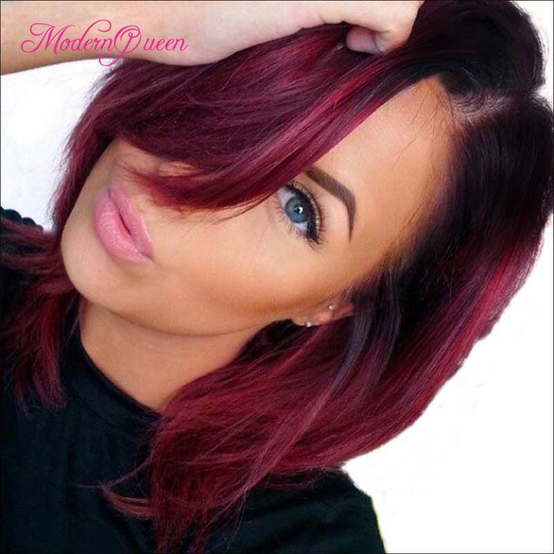 Fantastic Nice Piano Color Black And Burgundy Short Straight Bob