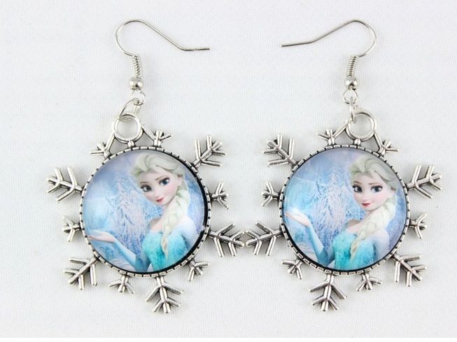 2020 Cosplay Girls Frozen Earring Eardrop Snowflakes Shape Earrings Elsa Anna Olaf Hans Ear 