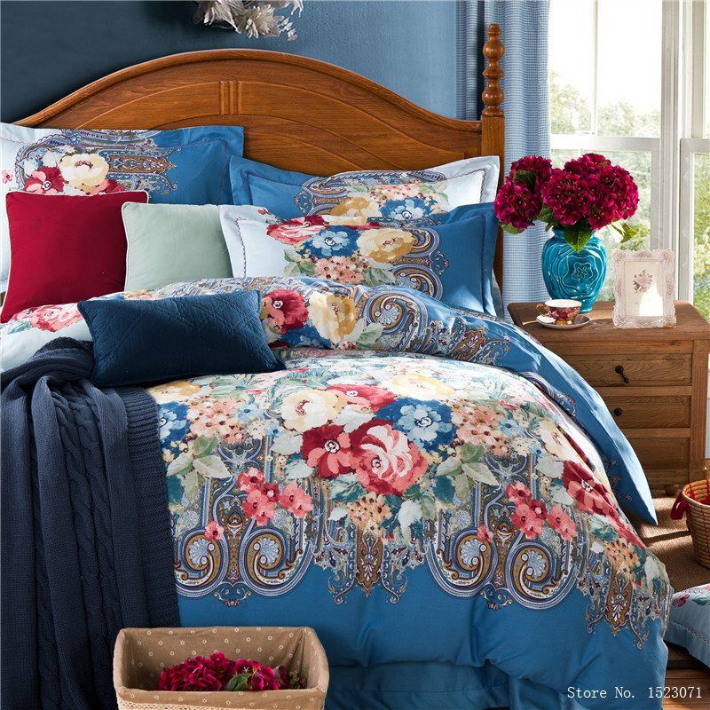 Whole 2018 Newest Oriental Bedding Sets Royal Blue 100 Whole 2018 Newest Oriental Bedding Sets Royal Blue 100 Sanding Duvet Covers Home Textile China Comforters For Beds King Size
