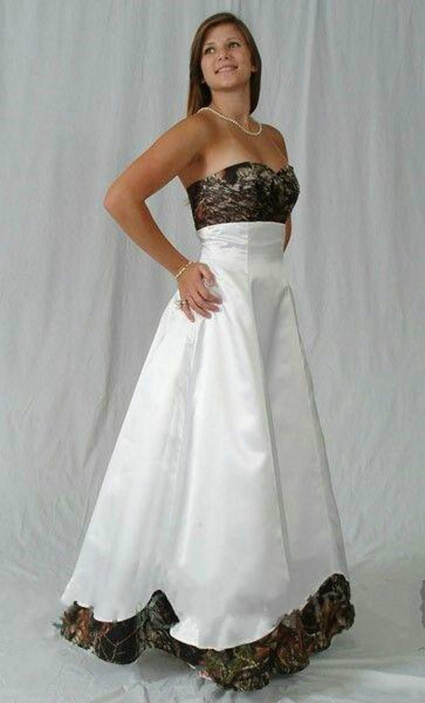 2015 Fashion Sweetheart Camo Wedding Dresses Floor Length Empire Waist