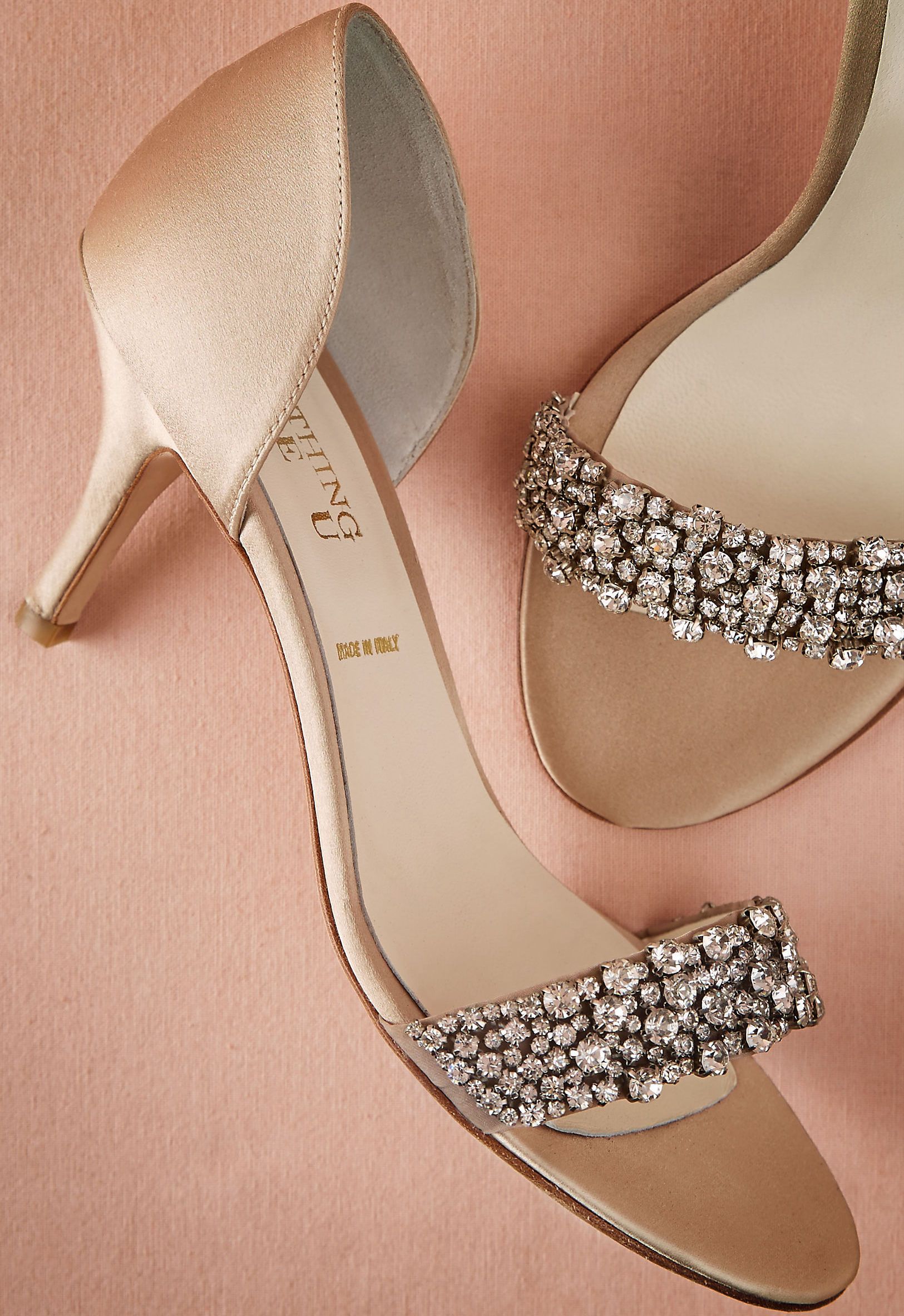 champagne high heels wedding