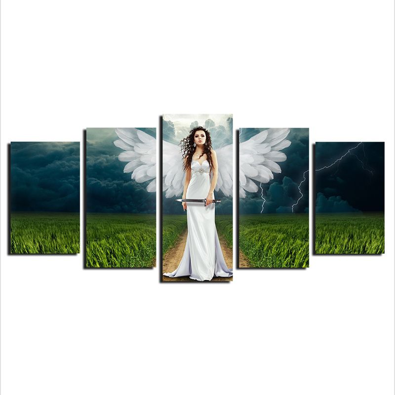 Canvas Prints Painting 5 Panels Large Angel Wall Art Abstract Canvas Prints Painting 5 Panels Large Angel Wall Art Abstract Paintings For Living Room Bedroom Decorations Decor