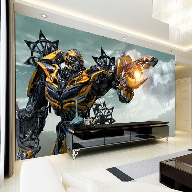 Satın Al 3D Bumblebee Duvar Resmi Transformers Fotoğraf Kağıdı Erkek