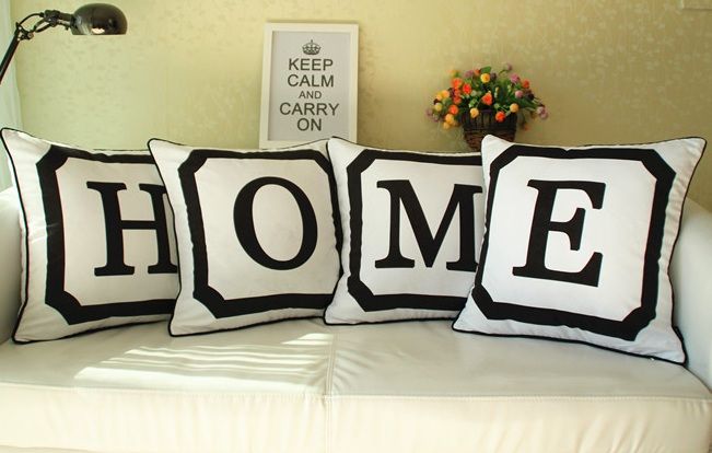 Initial Pillow Covers Impressive Modern Minimalism Black And White Cushion Cover English Letters Initial Pillow Covers Impressive Modern Minimalism Black And White Cushion Cover English Letters