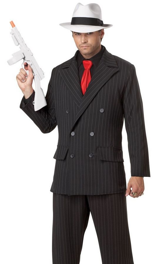 Mafia Halloween Costume
 Hot Sale Custom Made Adult Mens 30s Mafia Mob Boss Gangster Halloween