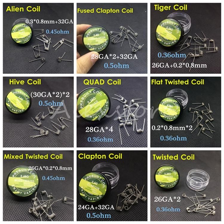 flat twisted wire fused clapton coils hive premade wrap wires alien coil wrap chart