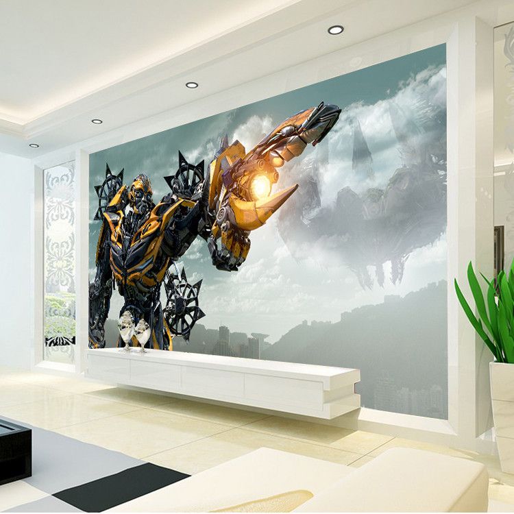 Satın Al 3D Bumblebee Duvar Resmi Transformers Fotoğraf Kağıdı Erkek