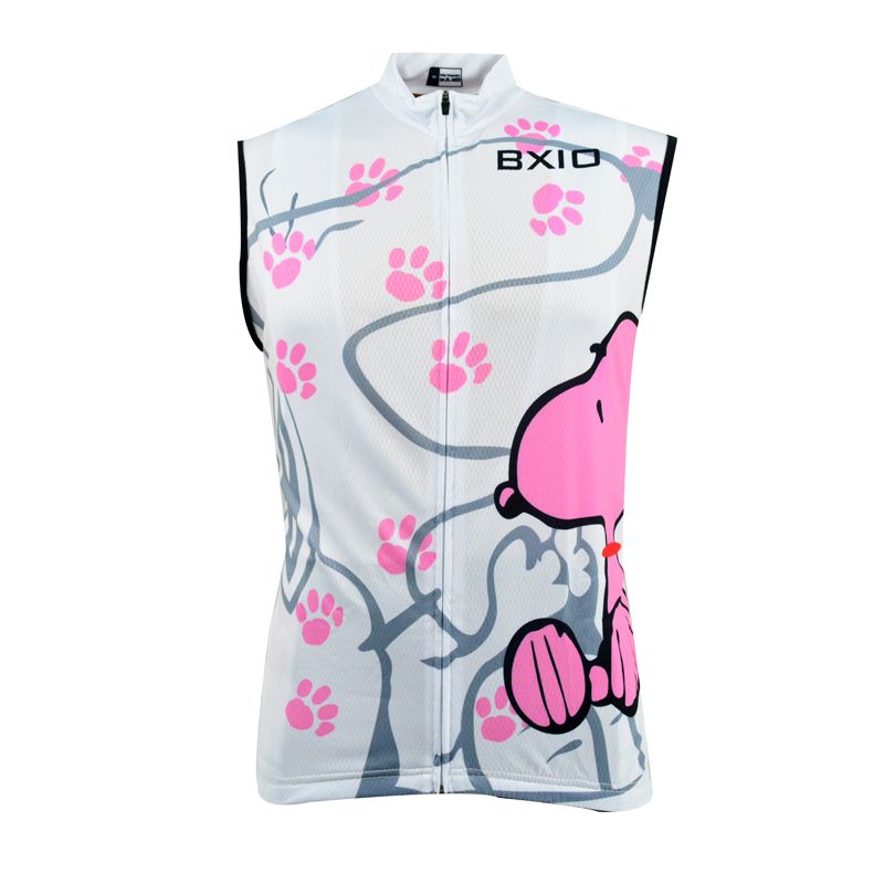BXIO Woman Cycling Clothes White Print Snoopy Bike Jersey Anti Piling Summer Cycling Set Wielren 
