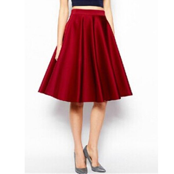 2021 Red Womens Pleated Skirts Shining Fashion Ladies Skirts With ...