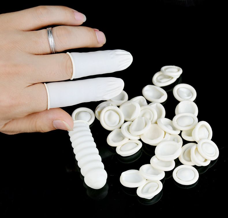 Nail Art Latex Rubber Finger Cots Cleaner Nail Protector Gloves Nail