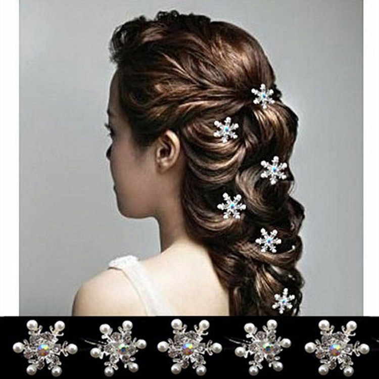20 Packed U Shaped Snowflake Hair Pin Hair Clip Hair Accessories