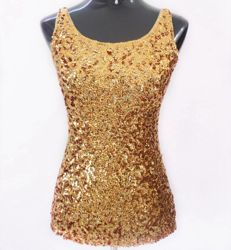 2020 2016 Hot Sale New Women'S Tank Top ,Shiny, Sequined Vest For Girls