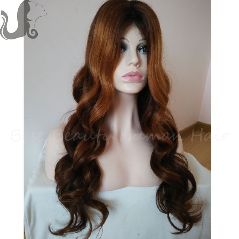 High Quality Two Tone Lace Wig Glueless Silk Top Full Lace Wigs Ombre