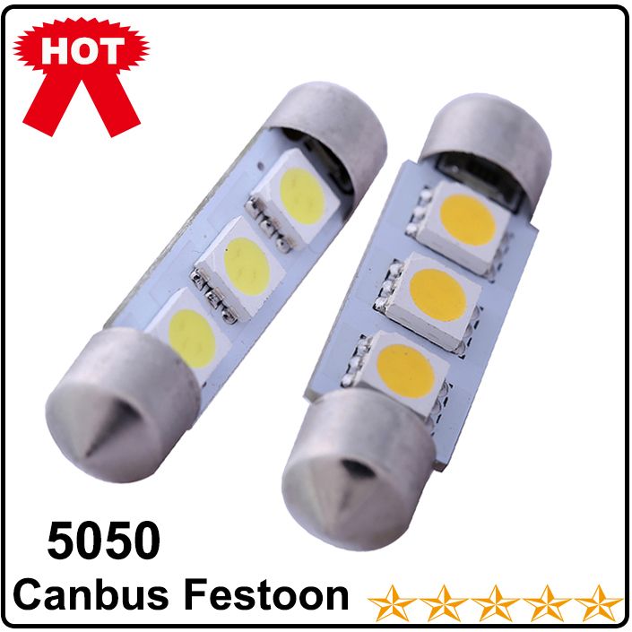 LED Car Reading Light 31mm 36mm 39mm 41mm LED Festoon SMD 5050 3 Smd