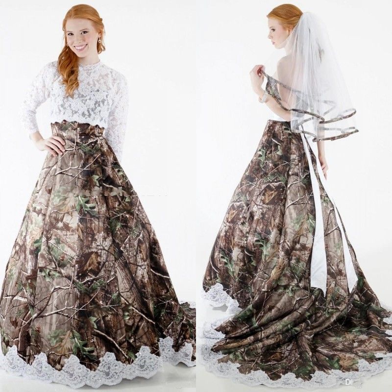Camo Wedding Dresses with Lace