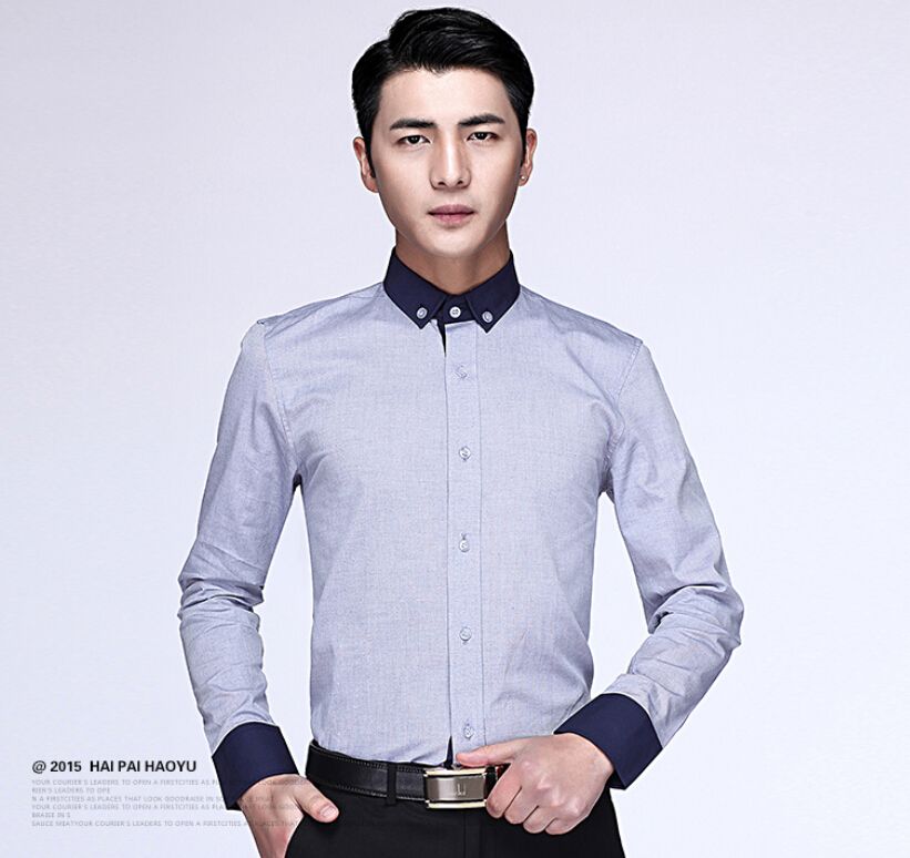 Men Professional Suits Shirts Fashion Spell Color Single Breasted ...