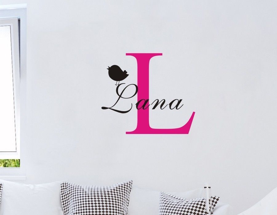 personalized any name with cute bird vinyl wall decal stickers
